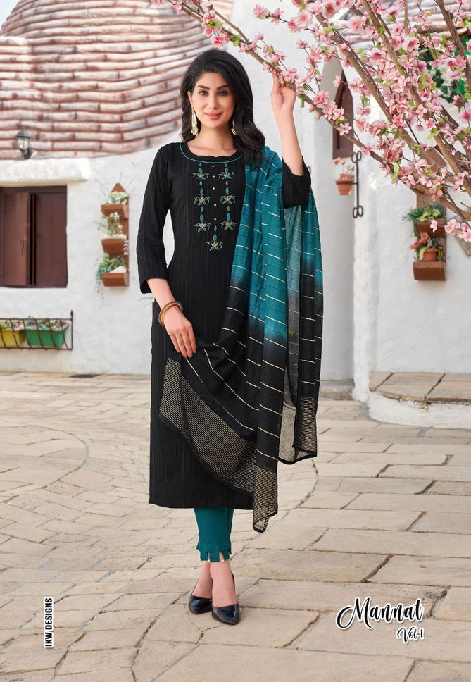 Mannat 1 Fancy Festive Wear Designer Kurti Bottom With Dupatta Collection